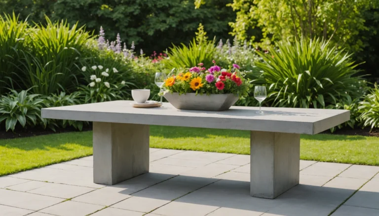 fabriquer table béton extérieur