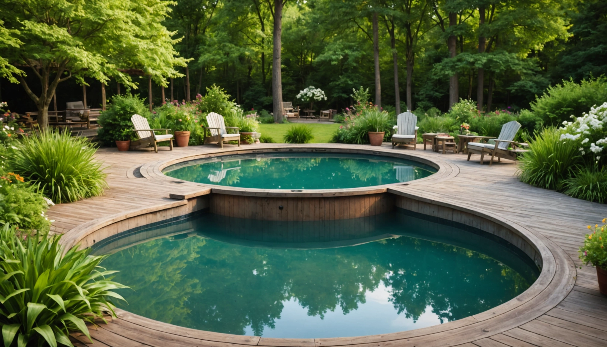 piscine ronde bois