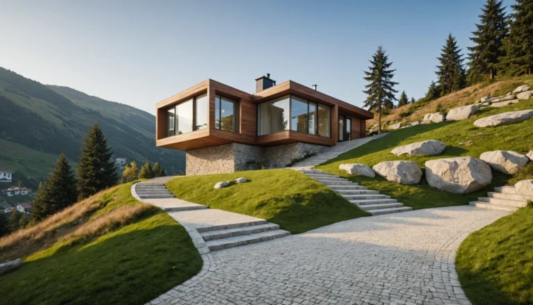 maison sur terrain en pente accès en haut