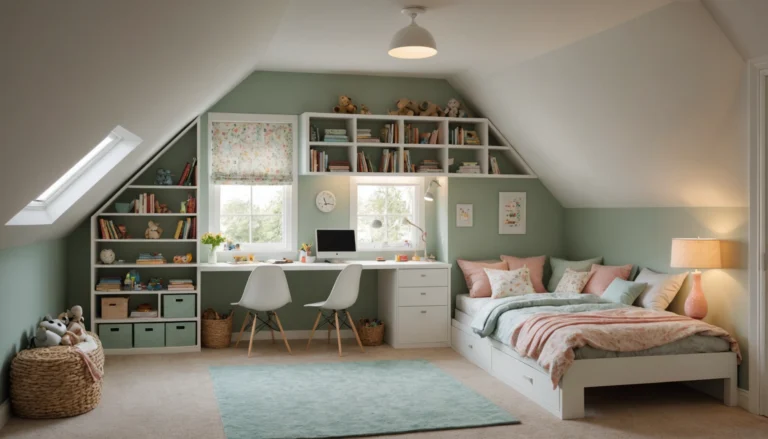 idées pour chambre d'enfant avec pente de toit